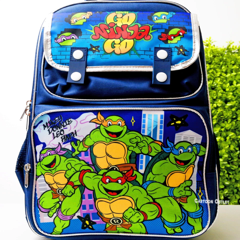 Ninja Turtles Boys School Backpack 15" Book Bag  Leonardo Raphael - Image 1 of 4