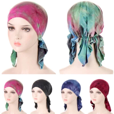 Women Print Hair Loss Bonnet Chemo Cap Inner Hat Hijab Turban Headscarf Wrap New - Image 1 of 4