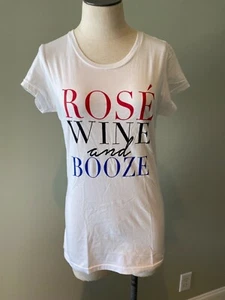 Rose Wine and Booze T Tee Shirt M Medium Neu Etikett Tiff + Jenn Weiß  - Bild 1 von 2