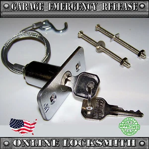 New Universal Garage Door Opener Emergency Disconnect Release Key Lock Cable - Picture 1 of 2