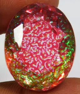 Large Monarch Fire Opal Doublet Oval Cut 84.80 Ct. Loose Gemstone Gift for Women - Picture 1 of 8