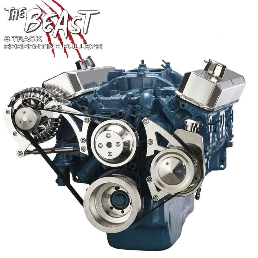 Small Block Chrysler Serpentine Pulley Kit 318 340 360 Mopar Power Steering - Image 1 of 4