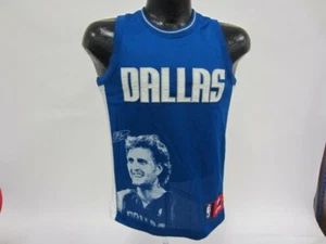 Dirk Nowitzki Dallas Mavericks Majestic Face Print Jersey Blue medium youth - Picture 1 of 4