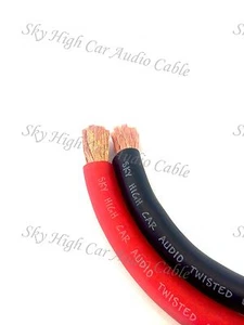 10' ft 2/0 Gauge AWG 5' RED / 5' BLACK Power Ground Wire Sky High GA ft - Picture 1 of 6