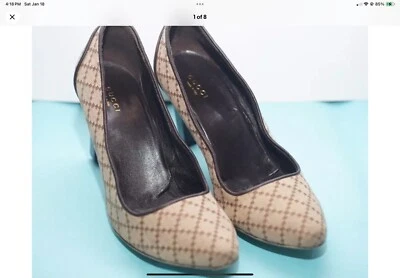 GUCCI DIAMANTE CANVAS HEEL NEIGE BROWN , EU 39.5,  VERY RARE - Image 1 of 4