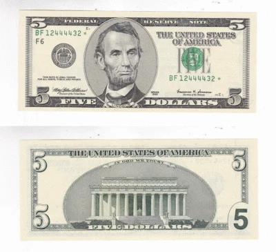 1999 $5 Atlanta District Star Federal Reserve Note FR 1987-F* Uncirculated #432 - Image 1 of 3