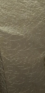1m Beige gold Floral Embroidered beaded 100% Silk Dupion Fabric 44" sale - Picture 1 of 6