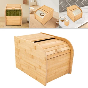 Bamboo Rice Storage Container Wood Color Rice Storage Container with Lid - Picture 1 of 22
