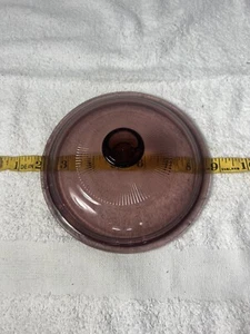 Pyrex Corning Visions Cranberry Glass Lid V-1-C for 1 Qt Pot or Casserole Ribbed - Picture 1 of 2