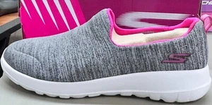 Skechers Girl's, Go Walk Joy Enchant Shoes Grey Pink Size 5.5 M US - Picture 1 of 5