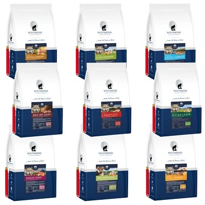 Hundefutter 4 kg Wolfsmond Pute Lamm Lachs Rind Wild Ente Schwein Huhn 7 Sorten - Bild 1 von 3