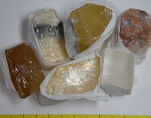 CALCITE Specimens, various colors, 5 rough stones, 1-lb. LOT #225 - Picture 1 of 1