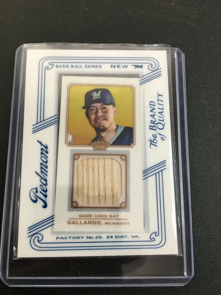 F73502  2010 Topps 206 Mini Framed Relics Piedmont #YG Yovani Gallardo BAT - Image 1 of 1