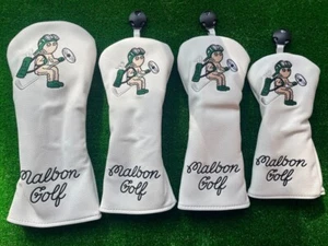 Malbon Golf 4 Stück Weiß Golfschläger Headcover Set Driver Fairway UT PU Leder Neu - Bild 1 von 5