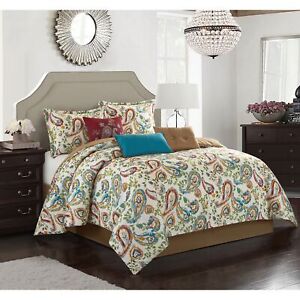 Grand Avenue Carmel Paisley 7 Piece Comforter Set Multi-color Queen