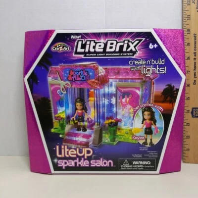 Cra Z Art Lite Brix Lite Up Sparkle Salon Building Set with Kaylee Figure Lights - Image 1 of 2