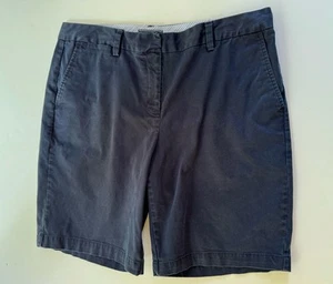 Bermudas para mujer LANDS END talla 16 algodón azul preppy tiro medio modesto - Imagen 1 de 7