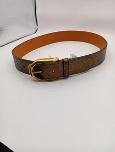 Cinturón Ralph Lauren Etiqueta Púrpura Mujer Wellington Cuero Piel de becerro Dorado Talla S - Imagen 1 de 13