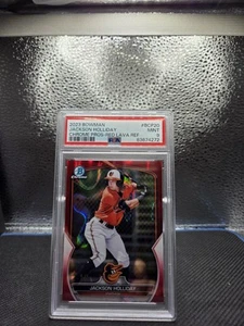 Bowman Chrome Prospects Jackson Holliday Red Lava Refractor #/5 PSA 9 radiocontrol 2023 - Imagen 1 de 2
