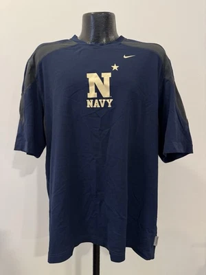 Men’s Nike Dri-Fit Navy Midshipmen Short-Sleeve Navy Blue Polyester Shirt XL - Image 1 of 4
