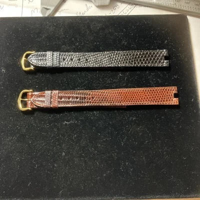 CARTIER Black Or brown Long Lizard Strap Band 16 x 14mm for Regular Tang Buckle - Image 1 of 4
