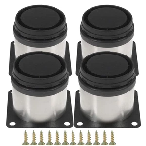 Juego de 4 patas de mesa de acero inoxidable patas de gabinete pies de ajuste muebles - Imagen 1 de 11