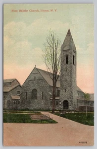 Erste Baptistenkirche in Ithaka New York um 1910 Postkarte - Bild 1 von 2