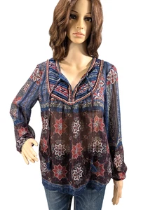 Daniel Rainn Langarmshirt transparent Mix Print Damen Top - Bild 1 von 12