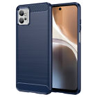 Für Samsung Galaxy A34 5G // Hülle Silikon Carbon Premium Qualität in blau