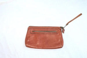 True Vintage 80's Light Brown Retro Leather Small Clutch Handbag Shoulder Bag - Picture 1 of 4