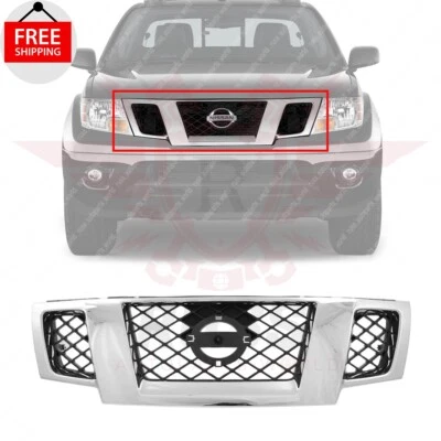 New Front Grille Chrome Shell with Black Insert Fits 2009-2021 Nissan Frontier - Imagem 1 de 4