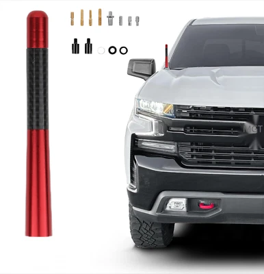 Short 4.7INCH Red AM/FM ANTENNA For 2019 Chevrolet Silverado 1500 LD Top Quality - Изображение 1 из 4