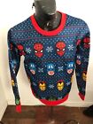 MEN Small Christmas Sweat Shirt Marvel Comics Super Heros NEW WITH TAGS NWT