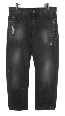Armani Exchange men's jeans W34 faded distressed black regular fit ripped - Image 1 of 4