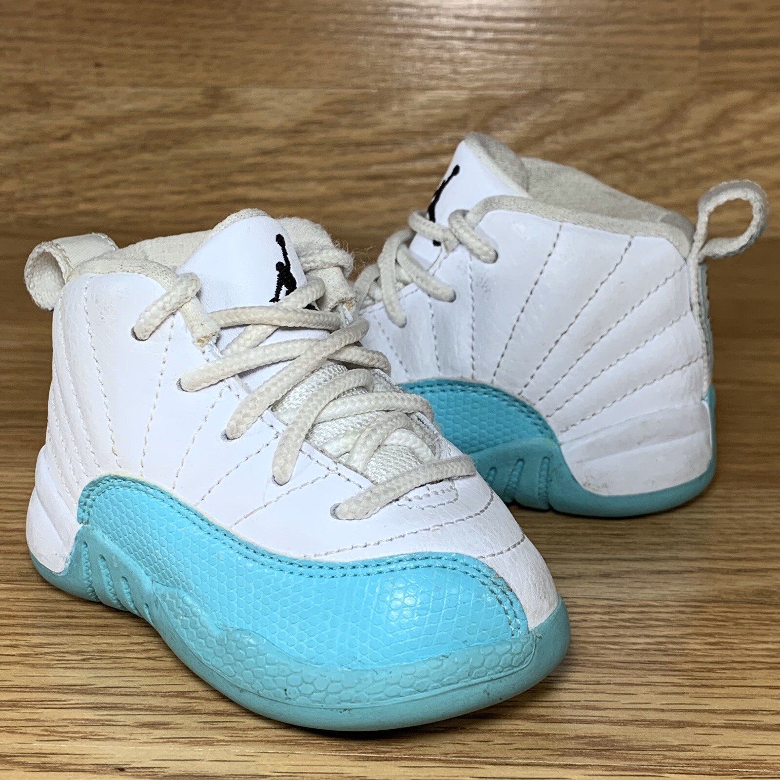 white and teal 12s