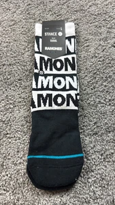 Stance Kids Ramones Crew Socks Youth Size LG 3-5.5 White & Black NYC Punk NWT - Picture 1 of 6
