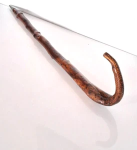 Snake Antique Massive Walking Stick Cane Follk Art Carved Wood Handmade Drawings - Picture 1 of 18
