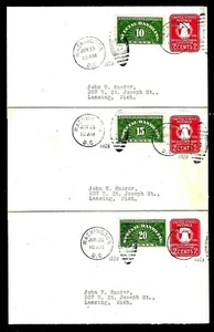 QE1a - QE3a Special Handling (1928) SCARCE FDC SET WITH MATCHED TYPED ADDRESS ! - Picture 1 of 1