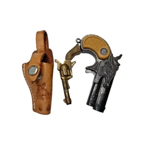 Set Of 3 Vintage Victory, RB, keychain Gun Rebolver &1 Holster Small Works - Picture 1 of 10
