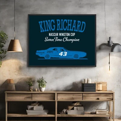 King Richard Poster NASCAR Petty Race Car Wall Art Print Plymouth Fans Gift - Image 1 of 2