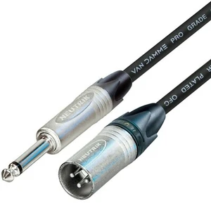 4 m Neutrik 6,35 mm TS Mono Jack unsymmetrisch auf Stecker XLR Lead Van Damme schwarzes Kabel - Bild 1 von 1