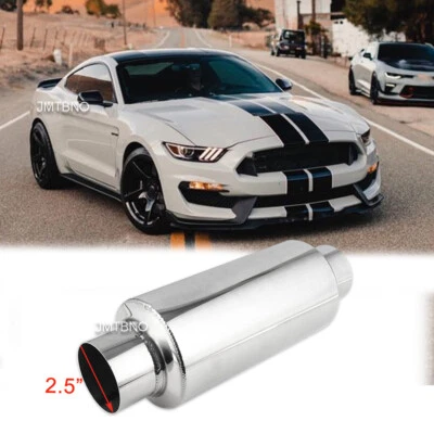 Resonador de escape de entrada/salida de 2,5" longitud total SS para Ford Mustang GT500 Shelby Foto 1 de 4