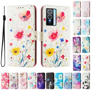 For VIVO Y11S Y55 Y52 Y20 Y33S Y21S Case Wallet Pattern Leather Shockproof Cover - Picture 1 of 99