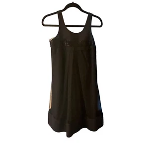 Vera Wang Black Sleeveless Empire Waist Swing Mini Dress Size 2 - Picture 1 of 8