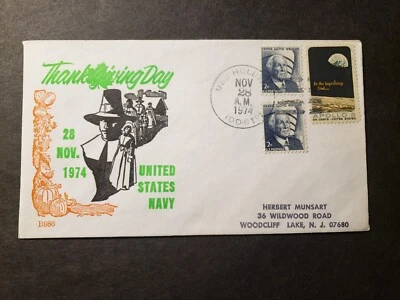 USS HOLDER DD-819 Naval Cover 1974 BECK #B986 THANKSGIVING Cachet - Image 1 of 2