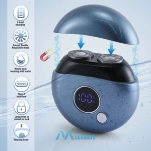 Mini Men's Portable Electric Shaver Pocket Size USB Rechargeable Rotary Razor US - Picture 1 of 15