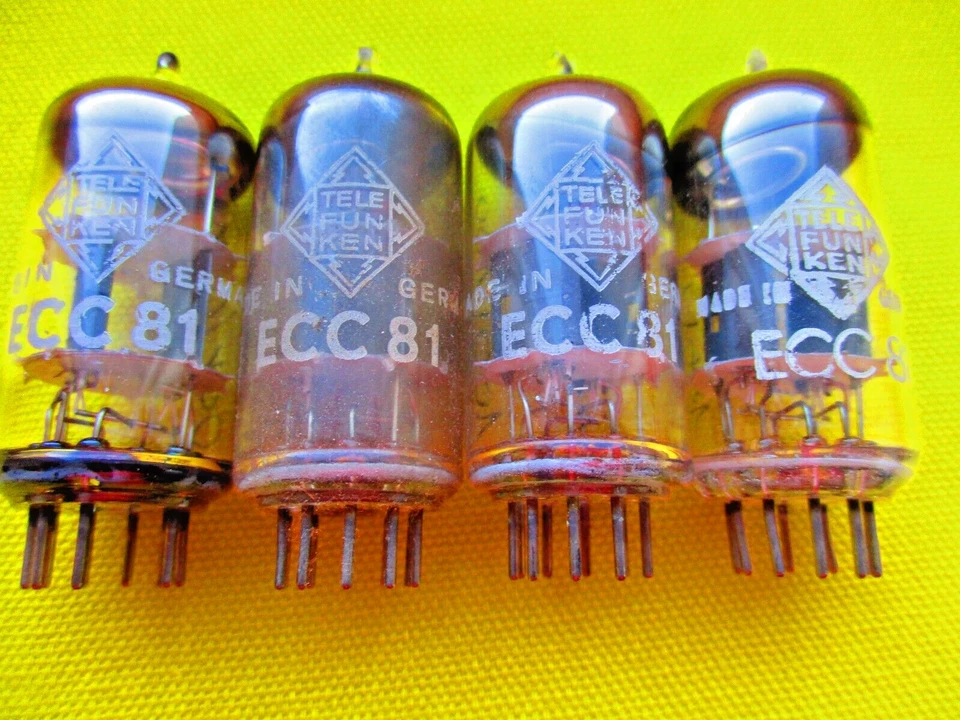 4 Stück Telefunken ECC81    (S3) getestet - Bild 1 von 1
