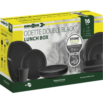  Brunner - Campinggeschirr  "Lunch Box Odette Double Black" 16-teilig - Bild 1 von 3