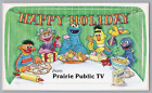 Sesame Street Sticker Postcard Happy Holidays Bert Ernie Grover Cookie Postcard
