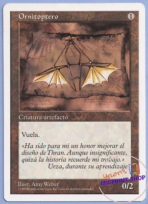 Ornithopter Spanish Mtg MISPRINT. Wrong casting cost 1 Instead 0 - Imagen 1 de 4